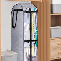 Hanging Clear Garment Bags for Clothes Storage Portable Dustproof Suit Bags for Coats Jackets Sweaters Grey