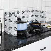 Set of 2Pcs Foldable Oil Splatter Screens Aluminium Foil Gas Stove Splash Proof Baffle Home Kitchen Cooking Gadgets White