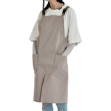 Kitchen Apron with Pockets Chef Apron Adjustable Aprons for Crafting Drawing Grey