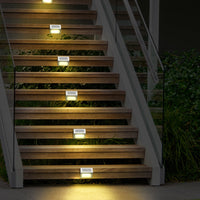 6Pcs Solar Wall Light Water Reistant Outside Lights for Garden Backyard Patio Step Warm Light