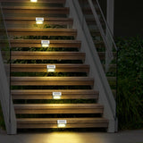 6Pcs Solar Wall Light Water Reistant Outside Lights for Garden Backyard Patio Step Warm Light