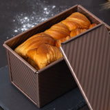 Non-stick Loaf Pan with Lid Carbon Steel Bread Mold for Toast Oven Baking Coffee