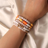 Set of 5Pcs Taylor Inspired Beaded Bracelets Fans Friendship Bracelets Gifts for Music Lovers Orange