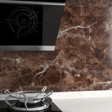 5M Marble Texture Wall Sticker Decor Roll Wallpaper Self Adhesive Contact Paper for Kitchen Worktop Covering Brown