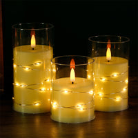 3Pcs LED Candles Battery Operated Fake Candles for Romantic Ambiance Home Decoration Beige