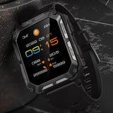 Military Smart Watches for Men Bluetooth Tactical Outdoor Sports Fitness Watch Tracker Compatible with Android iOS Black