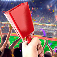 Steel Cowbell with Handle Cheering Bell Musical Instruments for Sports Events Games Red