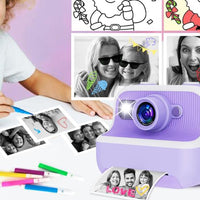 1080P Kids Instant Print Camera Dual Lens Digital Camera Christmas Birthday Presents Purple