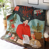 Christmas Theme Camping Blanket Sofa Cover Hanging Background Tapestry Christmas Decor Style 3