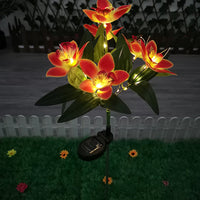 Solar 7-Head Orchid Lights Outdoor Garden Decorative Light Orange