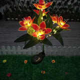 Solar 7-Head Orchid Lights Outdoor Garden Decorative Light Orange