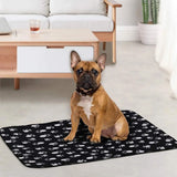 Pet Blanket Dog Paw Print Warm Blankets Soft Sleep Mat Bed Cover for Kitten Puppy Small Animals Black