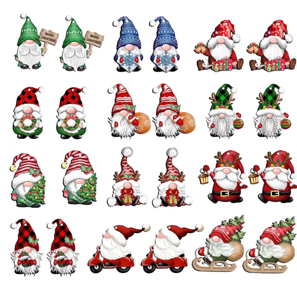 24 Pcs Christmas Ornaments Wooden Hanging Crafts Christmas Tree Decoration Style 1