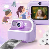 1080P Kids Instant Print Camera Dual Lens Digital Camera Christmas Birthday Presents Purple