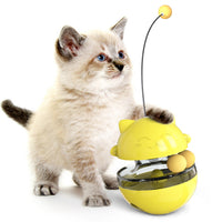 Pet Cat Treat Dispenser Ball Tumbler Interactive Puzzle Ball Pet Slow Feeder Toy Yellow