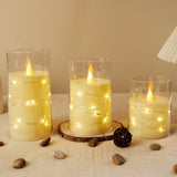 3Pcs LED Candles Battery Operated Fake Candles for Romantic Ambiance Home Decoration Beige