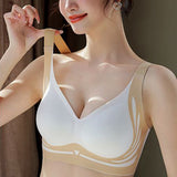 Wireless Push-Up Bra Lifting Anti-Sagging Seamless Bra White