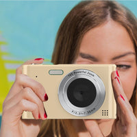 48MP HD Retro Digital Camera with 32G Memory Card 1080P Kids Student Beginner Camera Gold