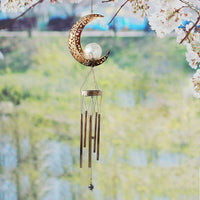 Solar Powered Wind Chimes LED Lights Hanging Decorative Light Garden Yard Outdoor Decor Moon Style