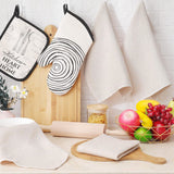 Set of 6Pcs Cotton Dish Cloths Waffle Weave Quick Drying Dish Towels Beige