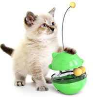 Pet Cat Treat Dispenser Ball Tumbler Interactive Puzzle Ball Pet Slow Feeder Toy Green