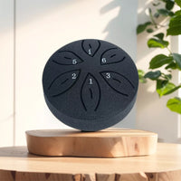 6-Note Rain Drum for Outside Garden Mini Steel Tongue Drum Instrument Black