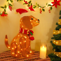 3D Light Up Pine-wool Dog Ornament Christmas LED Lighted Standing Outdoor Decoration (Copy)