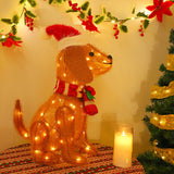 3D Light Up Pine-wool Dog Ornament Christmas LED Lighted Standing Outdoor Decoration (Copy)