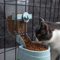 Automatic Food Water Dispenser Set Pet Feeder Bowl Set for Cage Light Blue