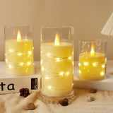 3Pcs LED Candles Battery Operated Fake Candles for Romantic Ambiance Home Decoration Beige