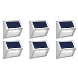 6Pcs Solar Wall Light Water Reistant Outside Lights for Garden Backyard Patio Step White Light