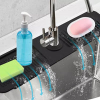 Silicone Draining Mat for Kitchen Sink Splash Guard Faucet Draining Pad Black