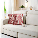 45x45cm Palm Leaf Design Cushion Covers Decorative Throw Pillowcase Sofa Home Decor Red