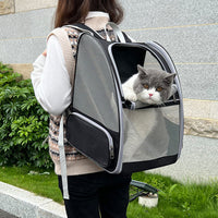 Travel Pet Cat Carrier Backpack Portable Breathable Outdoor Black