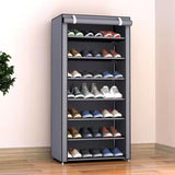 Shoes Rack with Cover Large Shoe Shelf Grey