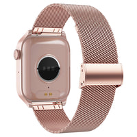 Smart Watch Bluetooth Call Heart Rate Monitor Fitness Activity Tracker for Android iOS Phone Pink Steel Style