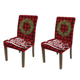 2Pcs Christmas Cahir Cover Stretch Dining Room Chair Protector Cover Style 3