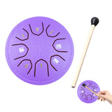 8-Note Rain Drum Steel Tongue Drum Rain Chime for Outside Garden Purple