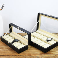 PU Leather Display Storage Box Watch Organizer Case Jewelry Showcase