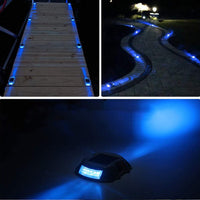 2Pcs Solar LED Pathway Driveway Lights Dock Step Safety Marker Lamps Blue