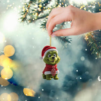 9Pcs Cute Cartoon Christmas Green Dog Car Hanging Home Christmas Tree Ornament