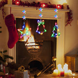 3Pcs Christmas Window Hanging Lights Battery Powered LED Sucker Lamp Indoor Decor Multi Color