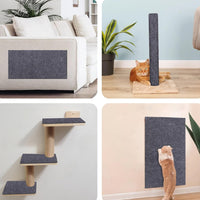 Self-Adhesive Cat Scratching Mat Climbing Cat Scratcher Furniture Wall Protector Grey