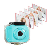 Kids Digital Camera Set Video Camera with Waterproof Case and Memory Card Blue