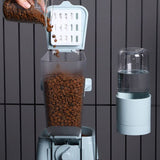 Automatic Food Water Dispenser Set Pet Feeder Bowl Set for Cage Light Blue