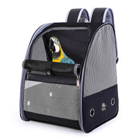 Travel Bird Carrier Clear Mesh Pet Backpack for Small Birds Kitty Puppy Black