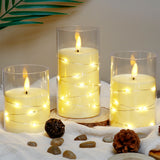 3Pcs LED Candles Battery Operated Fake Candles for Romantic Ambiance Home Decoration Beige