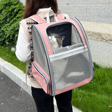 Travel Pet Cat Carrier Backpack Portable Breathable Outdoor Pink