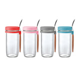 Set of 4Pcs 600ML Overnight Oats Containers with Lids and Spoons Airtight Jars for Milk Cereal Fruit