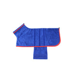 Dog Bathrobe Towel Dog Drying Coat Fast Drying Absorbent Pet Dog Bath Robe Blue